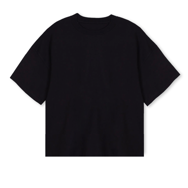 NUANCEMETALBLACK Black Oversized Boxy Tee.
