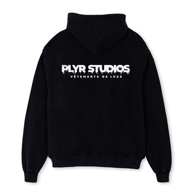 MICHEL GRA Black Oversized Hoodie.