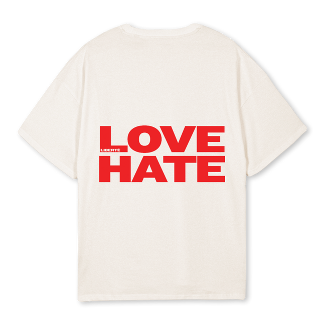 LOVEHATETEE Vintage White Oversized Tee.