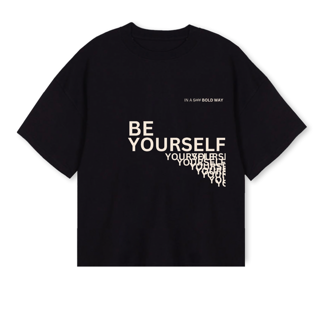 BOLD WAY Black Oversized Boxy Tee.