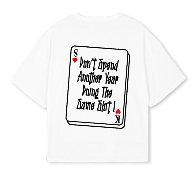 CARDTEE White Oversized Boxy Tee.