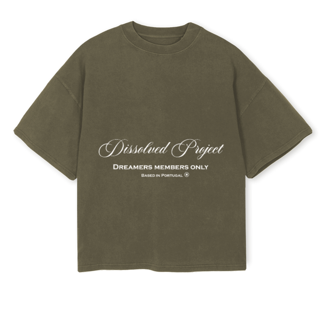 ARABIC DISSOLVED Vintage Olive Oversized Boxy Tee.