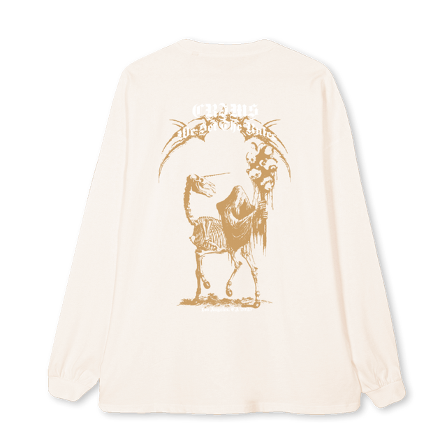 VINTAGEGRAYLONG Vintage White Oversized LS Tee.