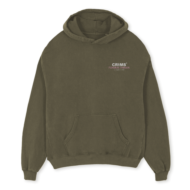 FUNERALOLIVEHOODIE Vintage Olive Oversized Hoodie.