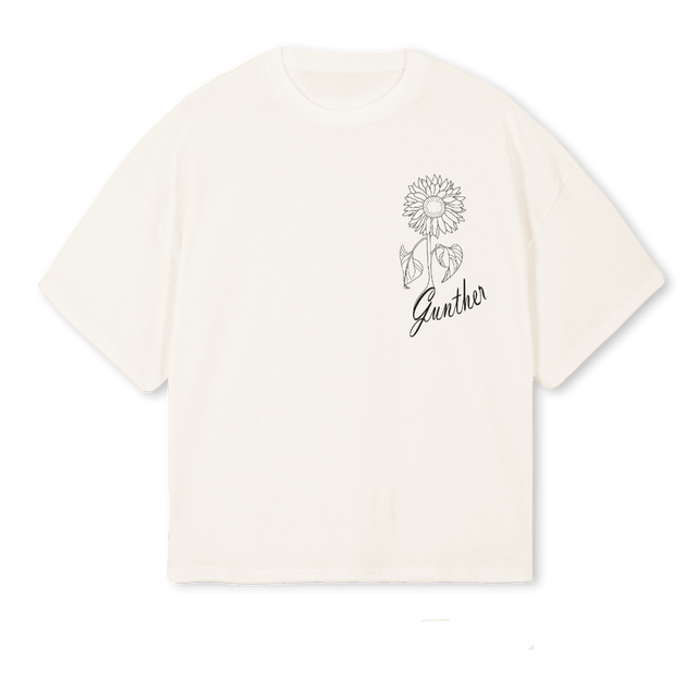 ESSENTIELFLEURS Vintage White Oversized Boxy Tee.
