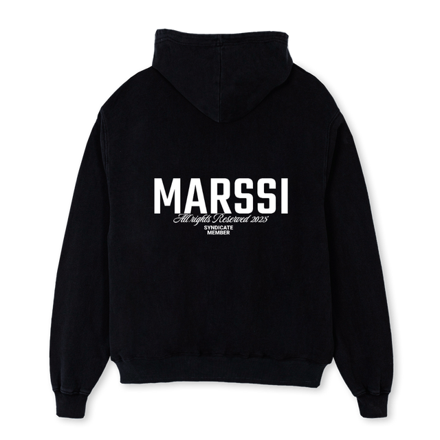 MSLOGOSINDICATEHOODI Black Oversized Hoodie.
