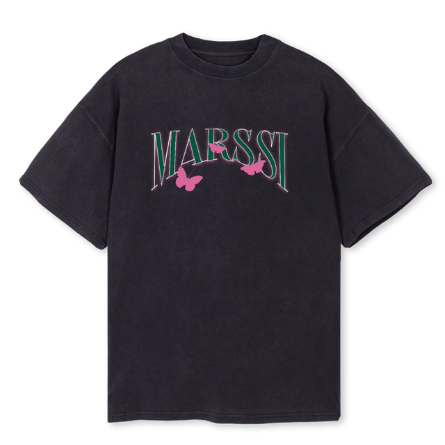 MSBUTTERFLY Vintage Black Oversized Tee.