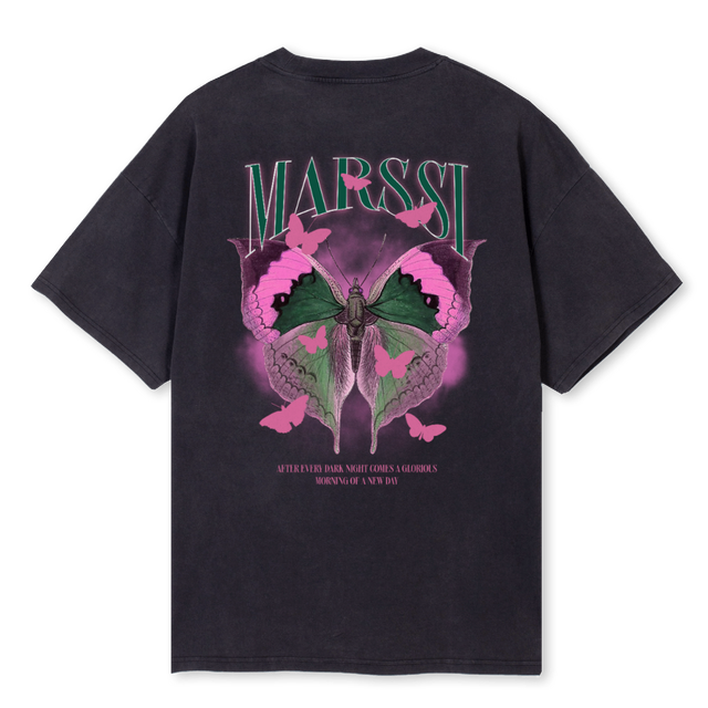 MSBUTTERFLY Vintage Black Oversized Tee.