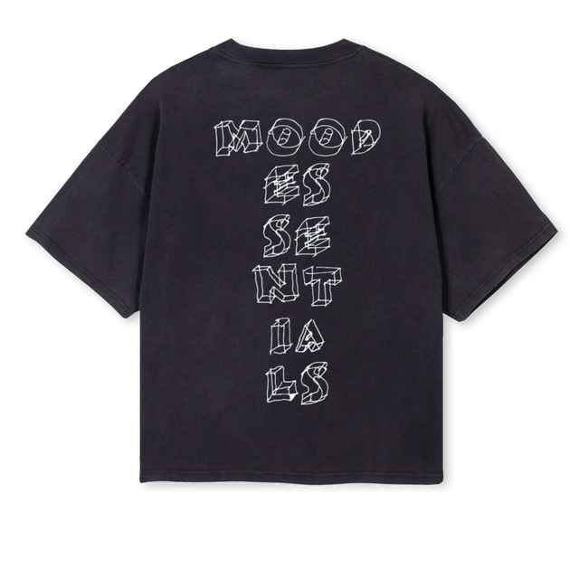 MOODESSENTIALS Vintage Black Oversized Boxy Tee.