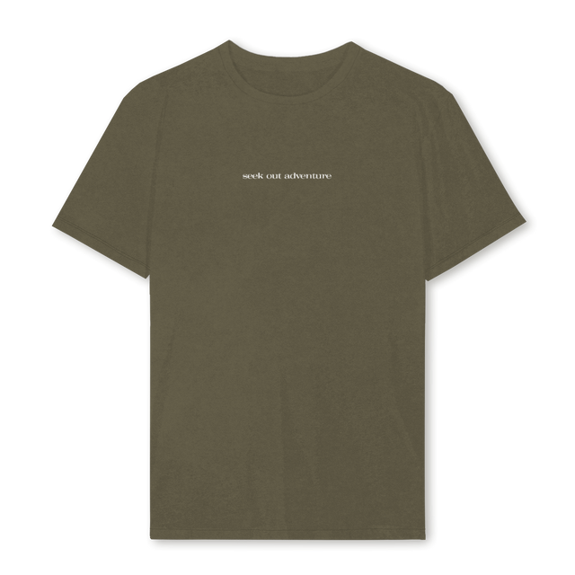 SEEK OUT ADVENTURE Vintage Olive Regular Tee.