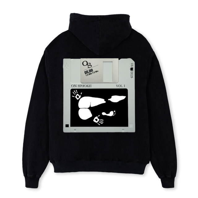 ON SMOKE VONE Black Oversized Hoodie.