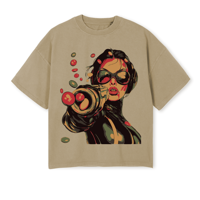 HYPERWOMAN Vintage Dune Oversized Boxy Tee.