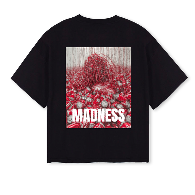 COCA MADNESS Black Oversized Boxy Tee.