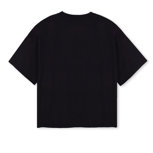 NUANCESKELETON Black Oversized Boxy Tee.