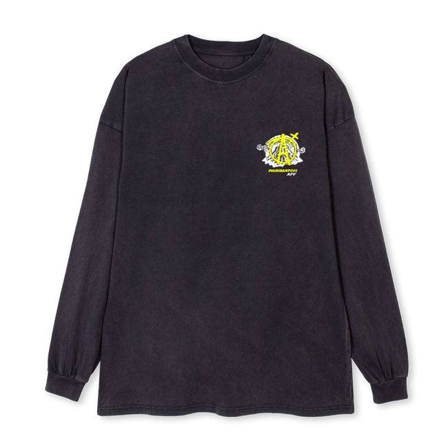 APMASIALONGSLEEVEVB Vintage Black Oversized LS Tee.