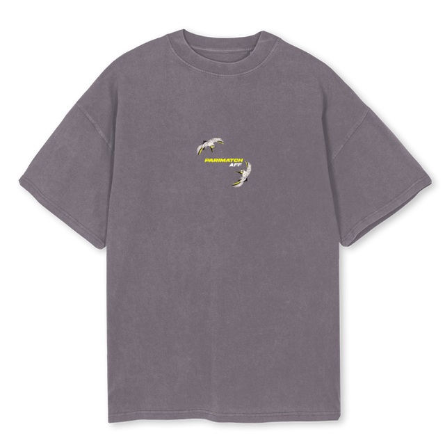 APMBIRDTSHIRTPG Pigment Grey Oversized Tee.