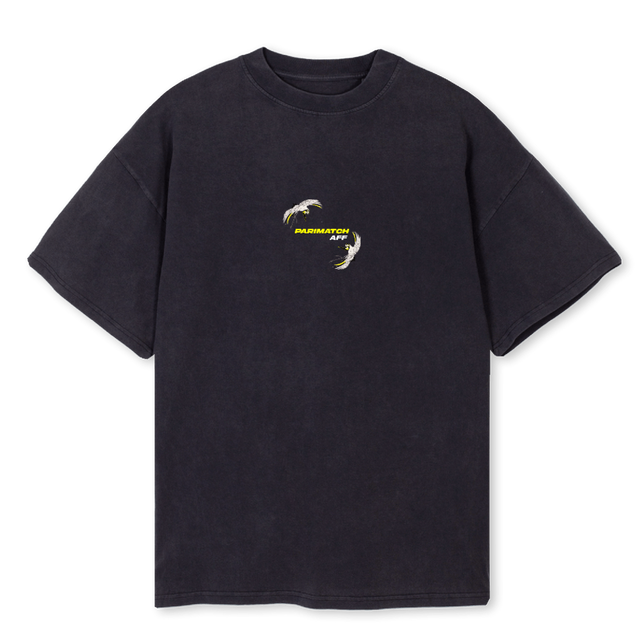 APMBIRDTSHIRTVB Vintage Black Oversized Tee.
