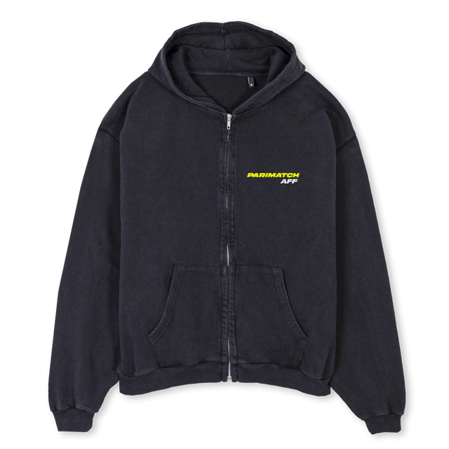 APMTIGERHOODIE Vintage Black Oversized Zipped Hoodie.