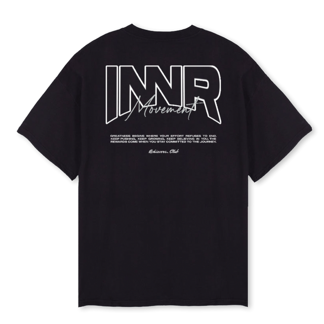 ACHIEVERS INNR ZWART Black Oversized Tee.