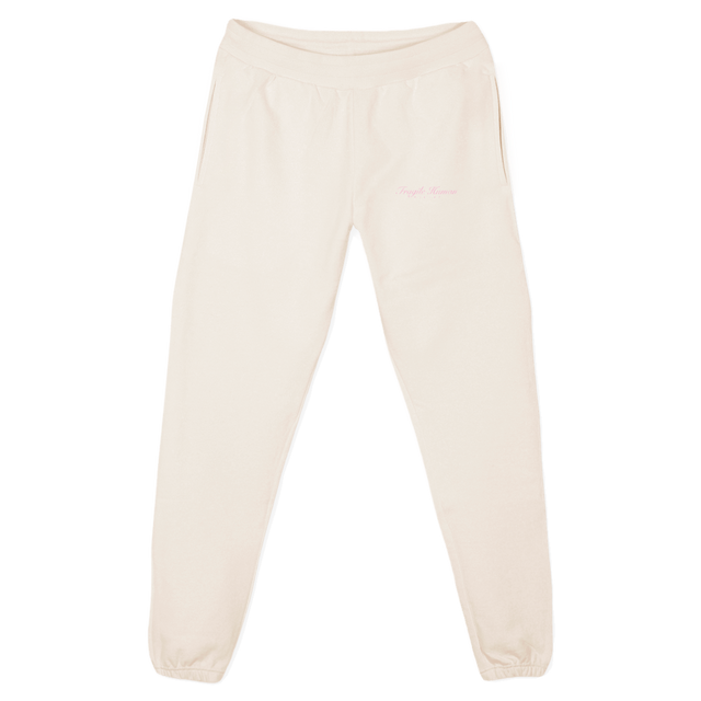 LOG PIN Vintage White Relaxed Sweatpants.