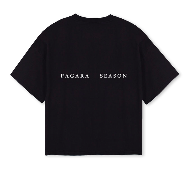 VELUNACHIYAR Black Oversized Boxy Tee.