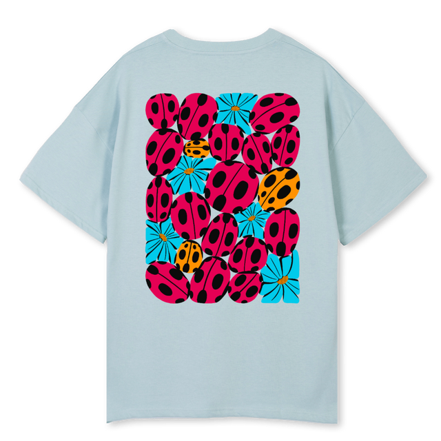 BIGFOOT LADYBUG Cold Blue Oversized Tee.
