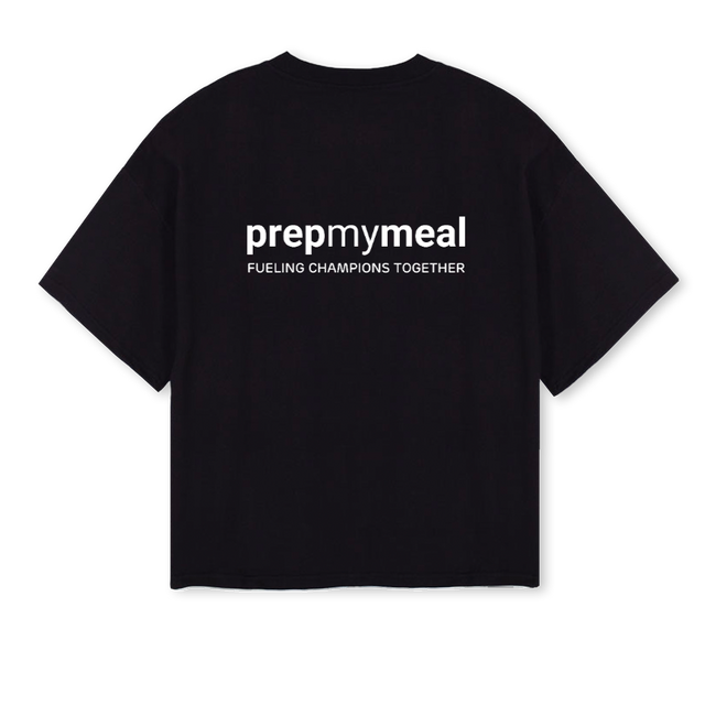 PREPMYMEAL Black Oversized Boxy Tee.