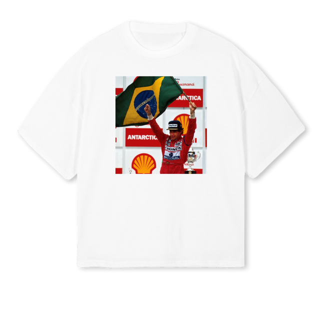 SENNASAMPLE White Oversized Boxy Tee.