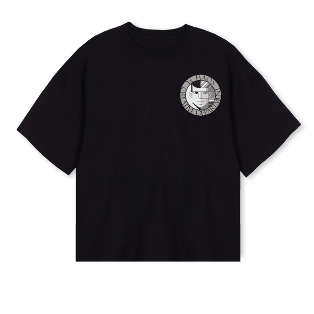 YCCDSCHW Black Oversized Boxy Tee.