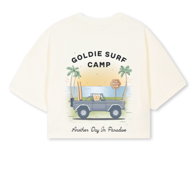 GOLDIECROPTOPSIZESML Cream Cropped Oversized Tee.