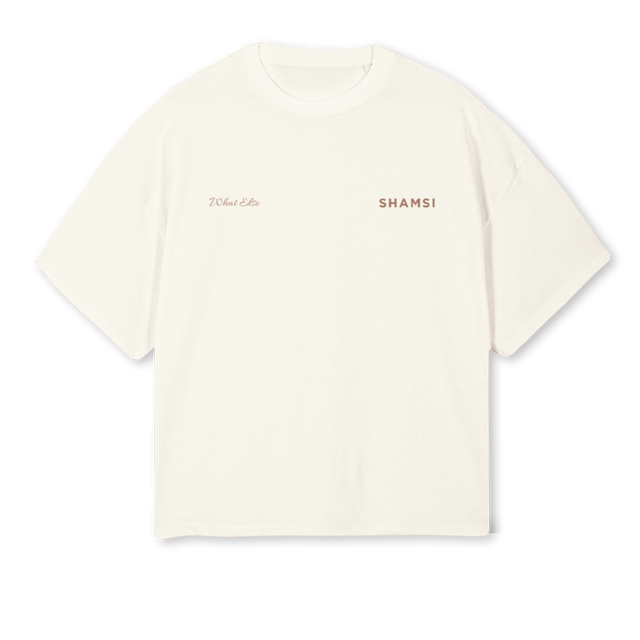 WHAT ELSE Cream Oversized Boxy Tee.