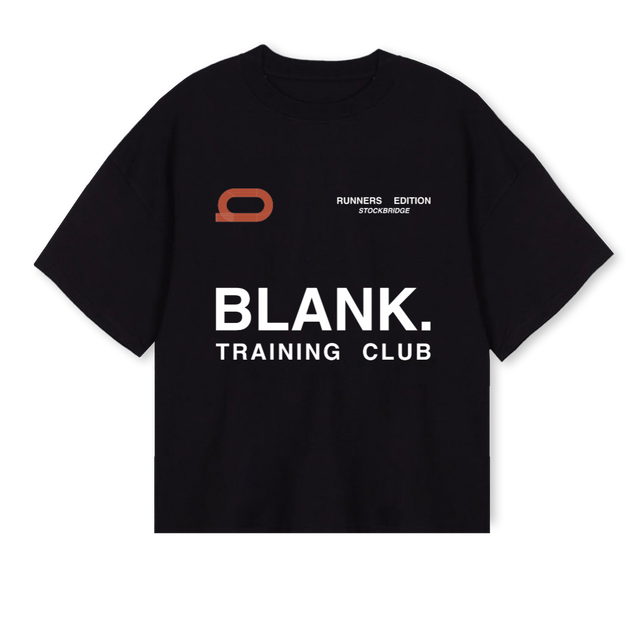 BLANK PWRD BY ENDU Black Oversized Boxy Tee.