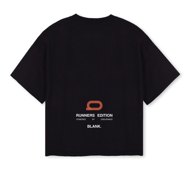 BLANK PWRD BY ENDU Black Oversized Boxy Tee.