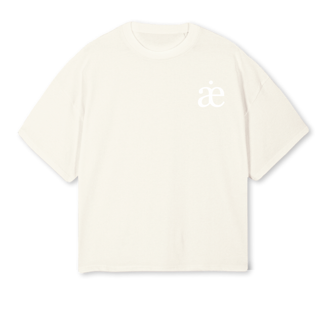 JUNIOR Cream Oversized Boxy Tee.
