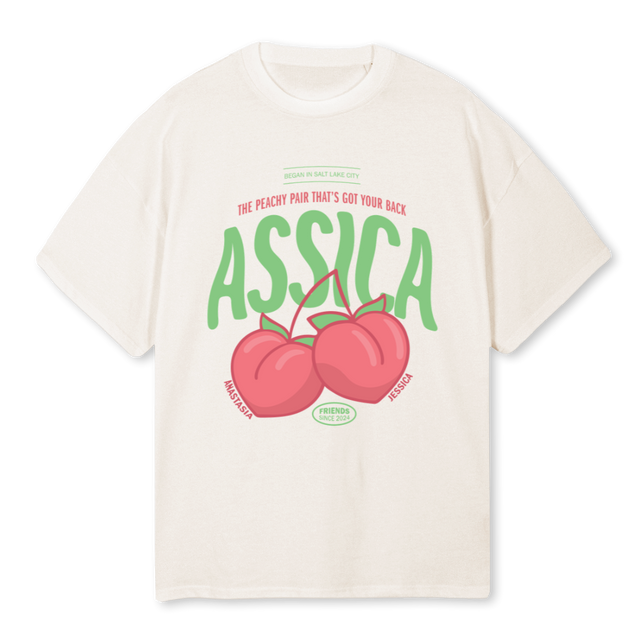 ASSICA Vintage White Oversized Tee.