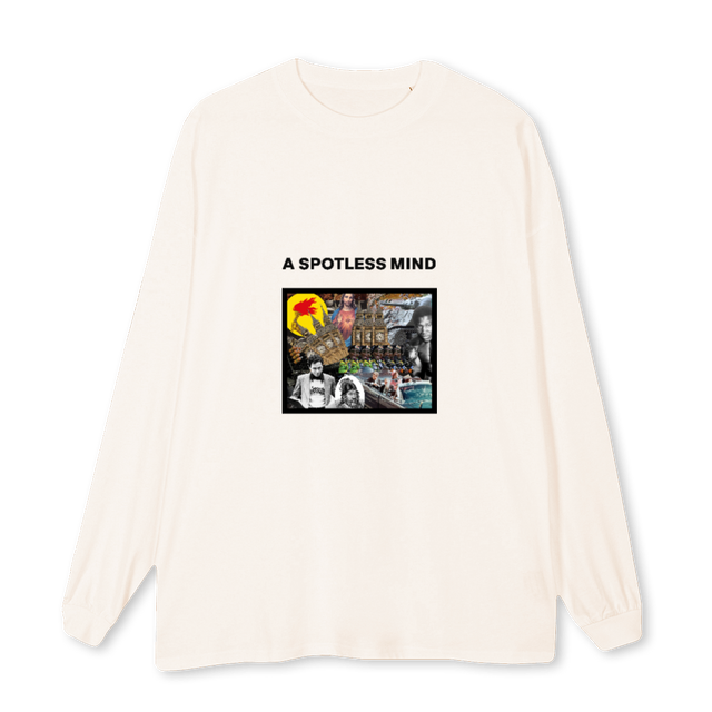 COLLAGEONE Vintage White Oversized LS Tee.