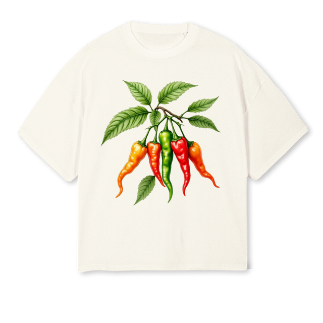 PEPPER Cream Oversized Boxy Tee.