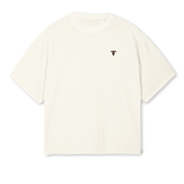 ROSESTAND Cream Oversized Boxy Tee.