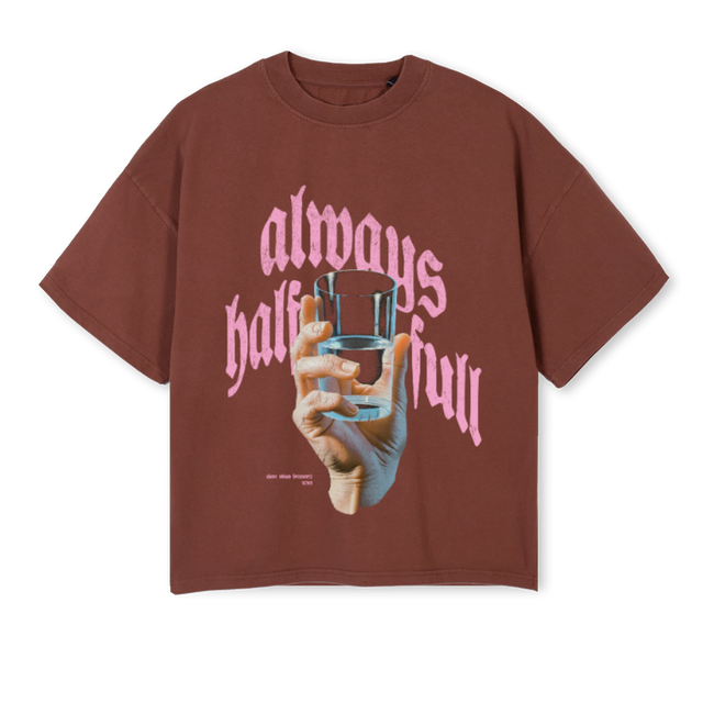 HALFFULLTEE Vintage Brown Oversized Boxy Tee.