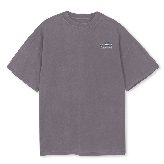 BGPRAYERHANDSPIGGREY Pigment Grey Oversized Tee.