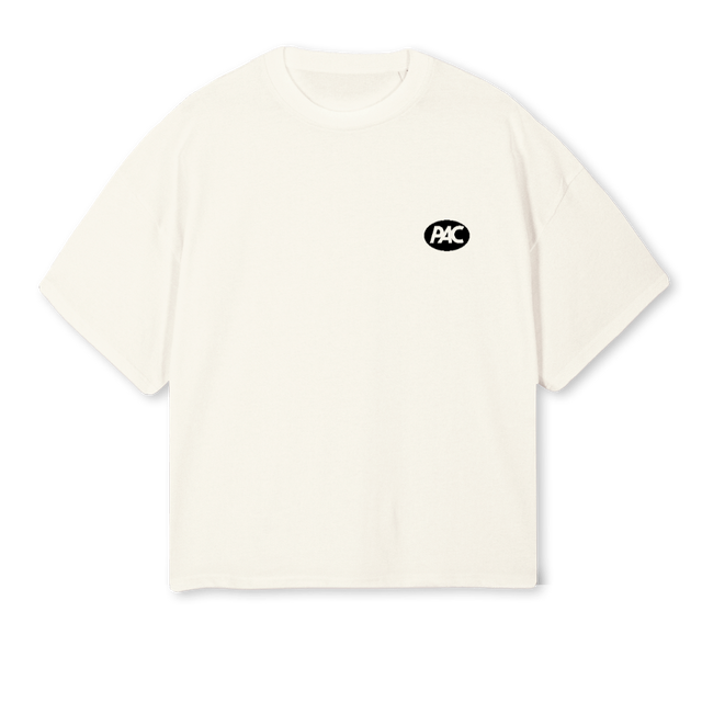 PACVOL Cream Oversized Boxy Tee.