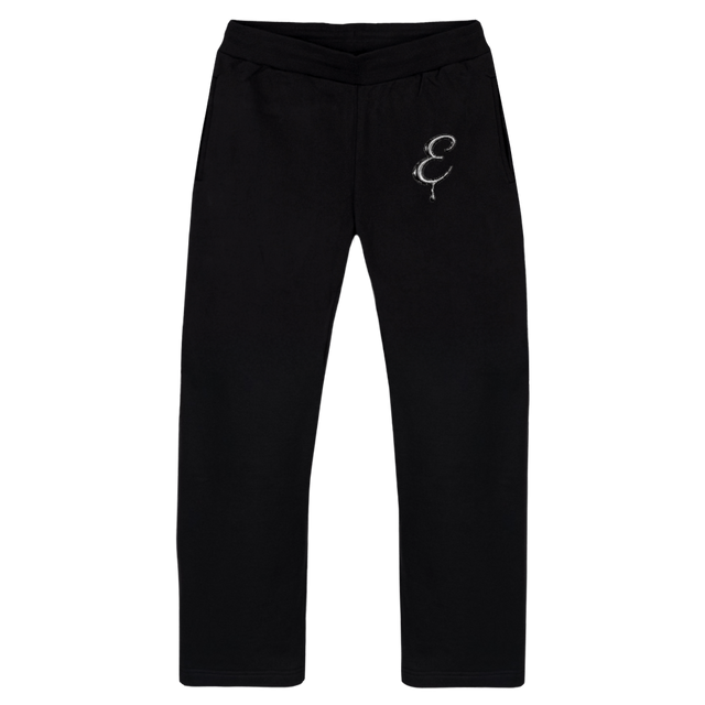 BLACKCHROMEPANTS Black Straight-Leg Relaxed Sweatpants.