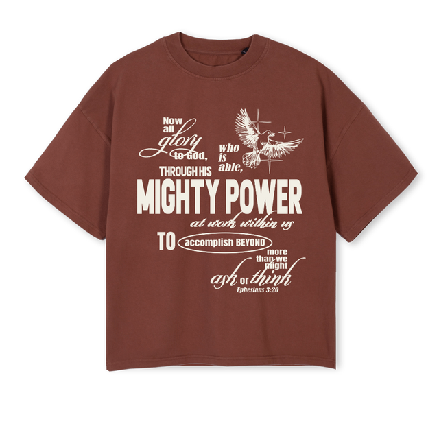 BMIGHTY Vintage Brown Oversized Boxy Tee.
