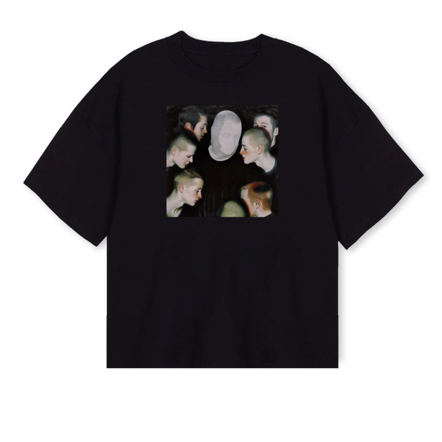 DELIBERATION Black Oversized Boxy Tee.