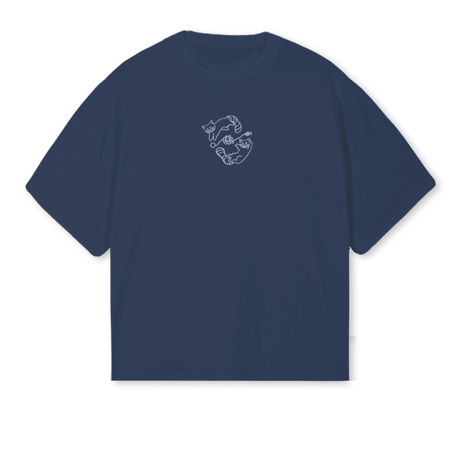 EKCXRIE Navy Blue Oversized Boxy Tee.
