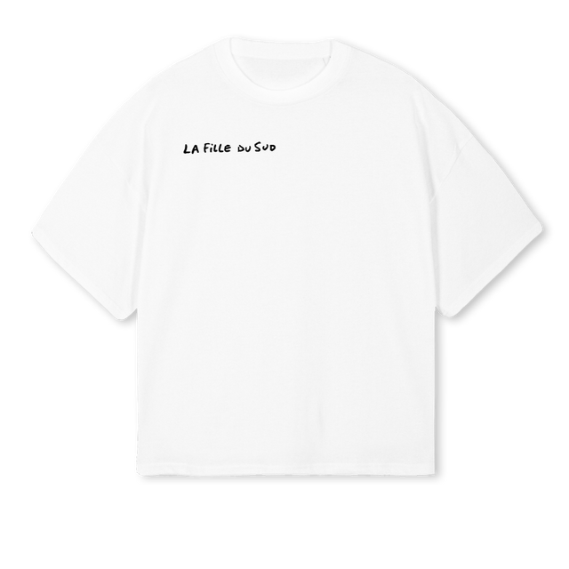 TEEZEROUN White Oversized Boxy Tee.