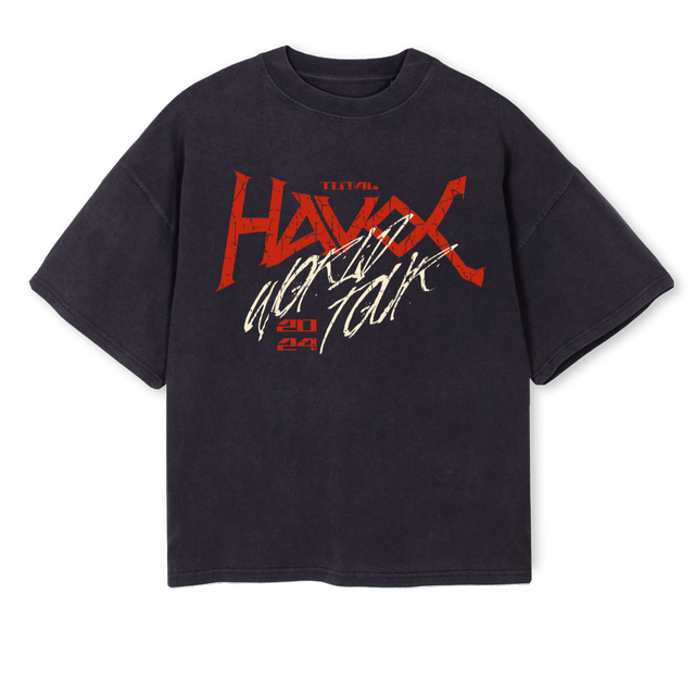 HAVOC Vintage Black Oversized Boxy Tee.
