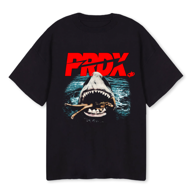 JAWSPRDX Black Oversized Tee.