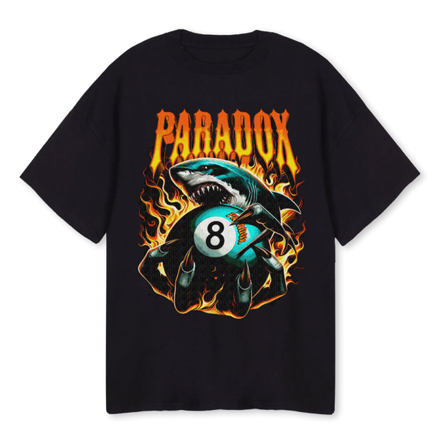 SHARKFIREPARADOX Black Oversized Tee.