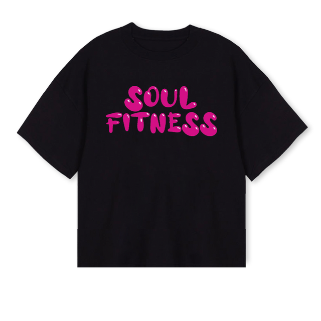SFBUBBLEGUM Black Oversized Boxy Tee.